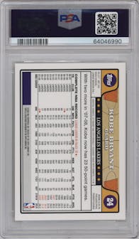 Kobe Bryant from the 2008-09 Topps set graded by PSA and given an overall grade of 9.