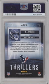 C.J. Stroud from the 2023 Panini Rookies & Stars set featuring a Pink parallel graded by PSA and given an overall grade of 10.