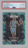 Brandon Miller from the 2023-24 Panini Prizm set featuring a Teal Ice parallel graded by PSA and given an overall grade of 10.