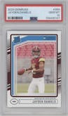Jayden Daniels from the 2024 Donruss set graded by PSA and given an overall grade of 10.