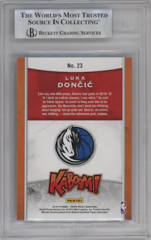 Luka Doncic from the 2018-19 Panini Crown Royale set graded by Beckett and given an overall grade of 9.