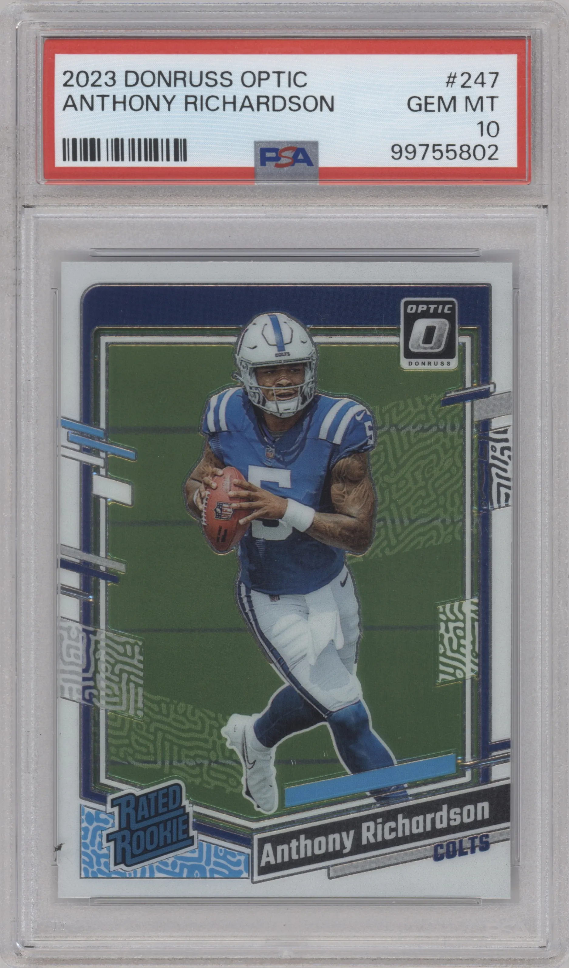 2023 Donruss Optic Rated Rookie Anthony Richardson #247 PSA 10