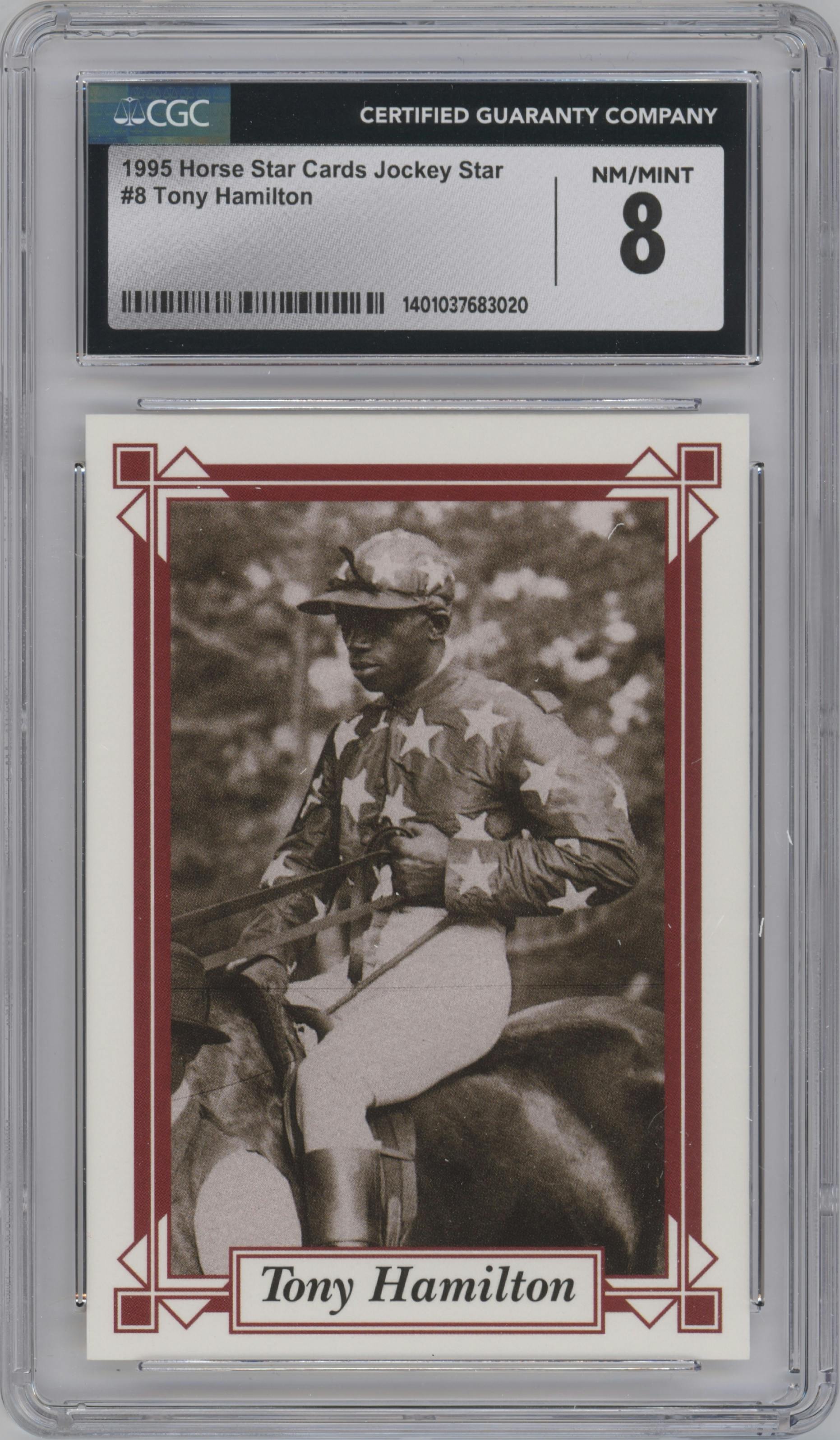 Tony Hamilton from the 1995 Jockey Star set graded by CSG and given an overall grade of 8.