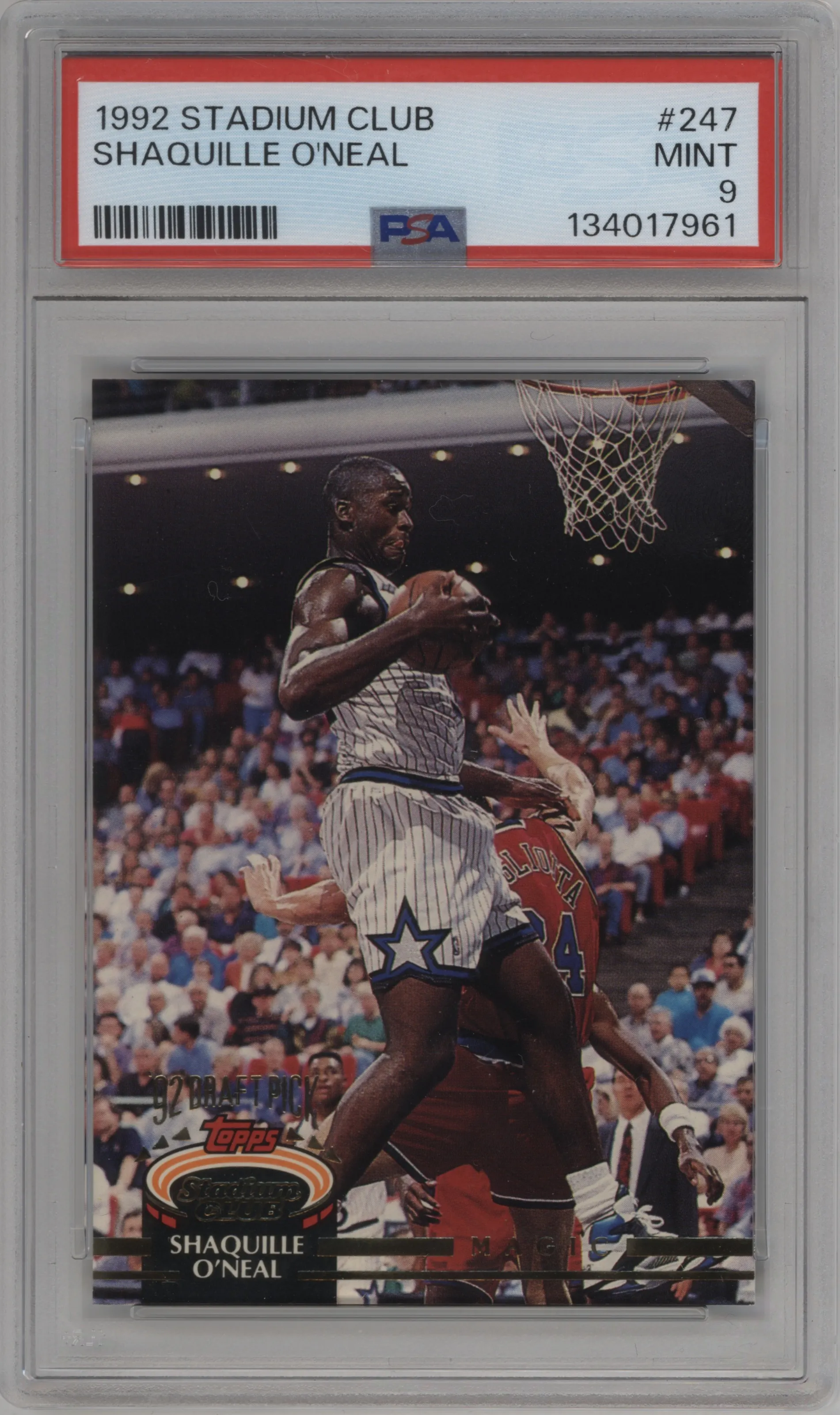 1992 Topps Stadium Club Shaquille O'Neal #247 PSA 9