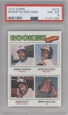 Andre Dawson/Gene Richards/John Scott/Denny Walling from the 1977 Topps set graded by PSA and given an overall grade of 8.