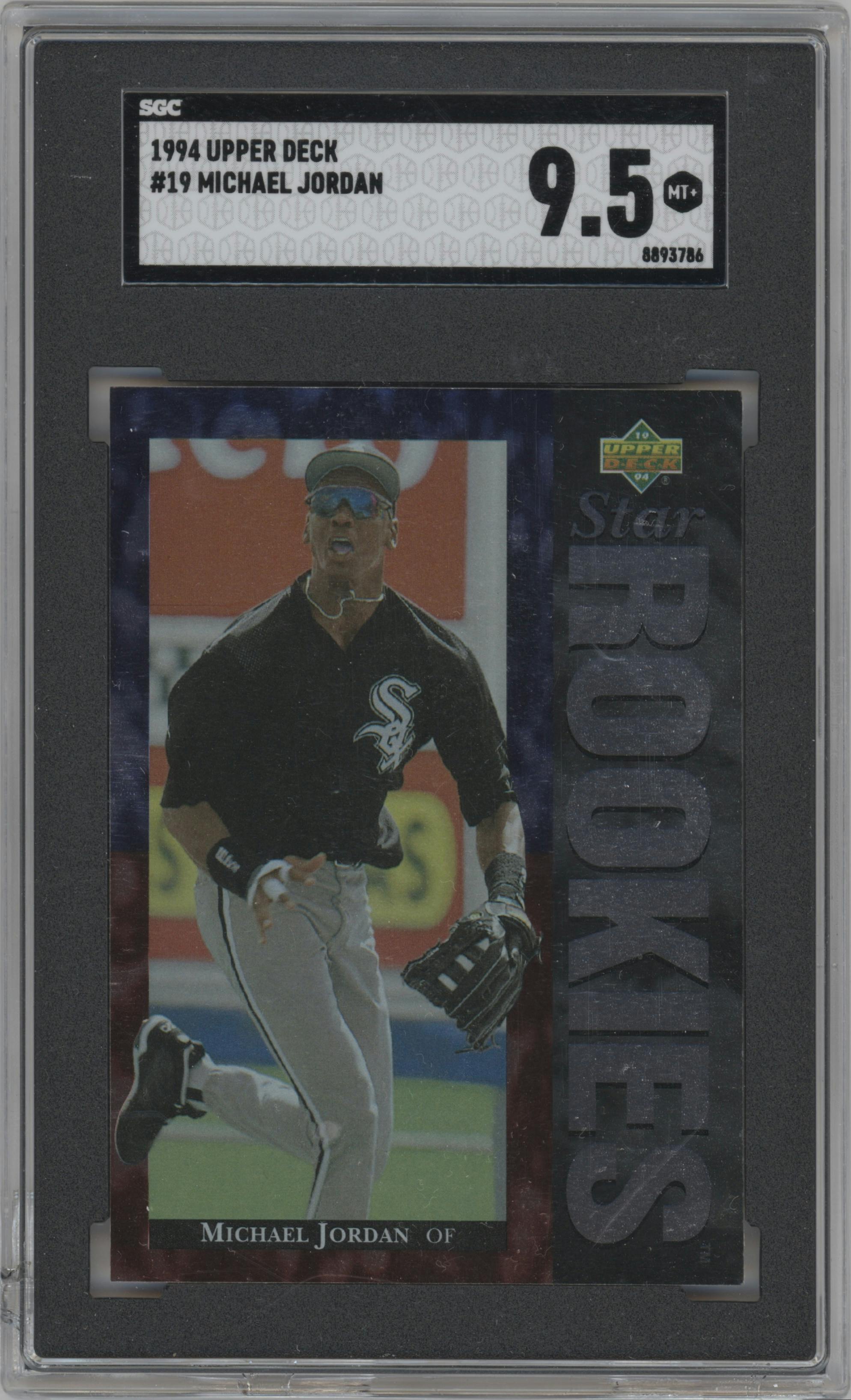Michael Jordan from the 1994 Upper Deck set graded by SGC and given an overall grade of 9.5.
