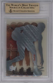 Michael Jordan from the 1995-96 Fleer Metal set graded by Beckett and given an overall grade of 9.5.