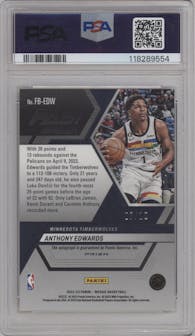 Anthony Edwards from the 2022-23 Panini Mosaic set featuring a Gold parallel graded by PSA and given an overall grade of 9.