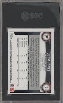 Julio Jones from the 2011 Topps Chrome set featuring a Orange Refractor parallel graded by SGC and given an overall grade of 8.