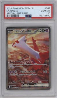 Latias ex from the 2024 Pokemon SV JPN set graded by PSA and given an overall grade of 10.
