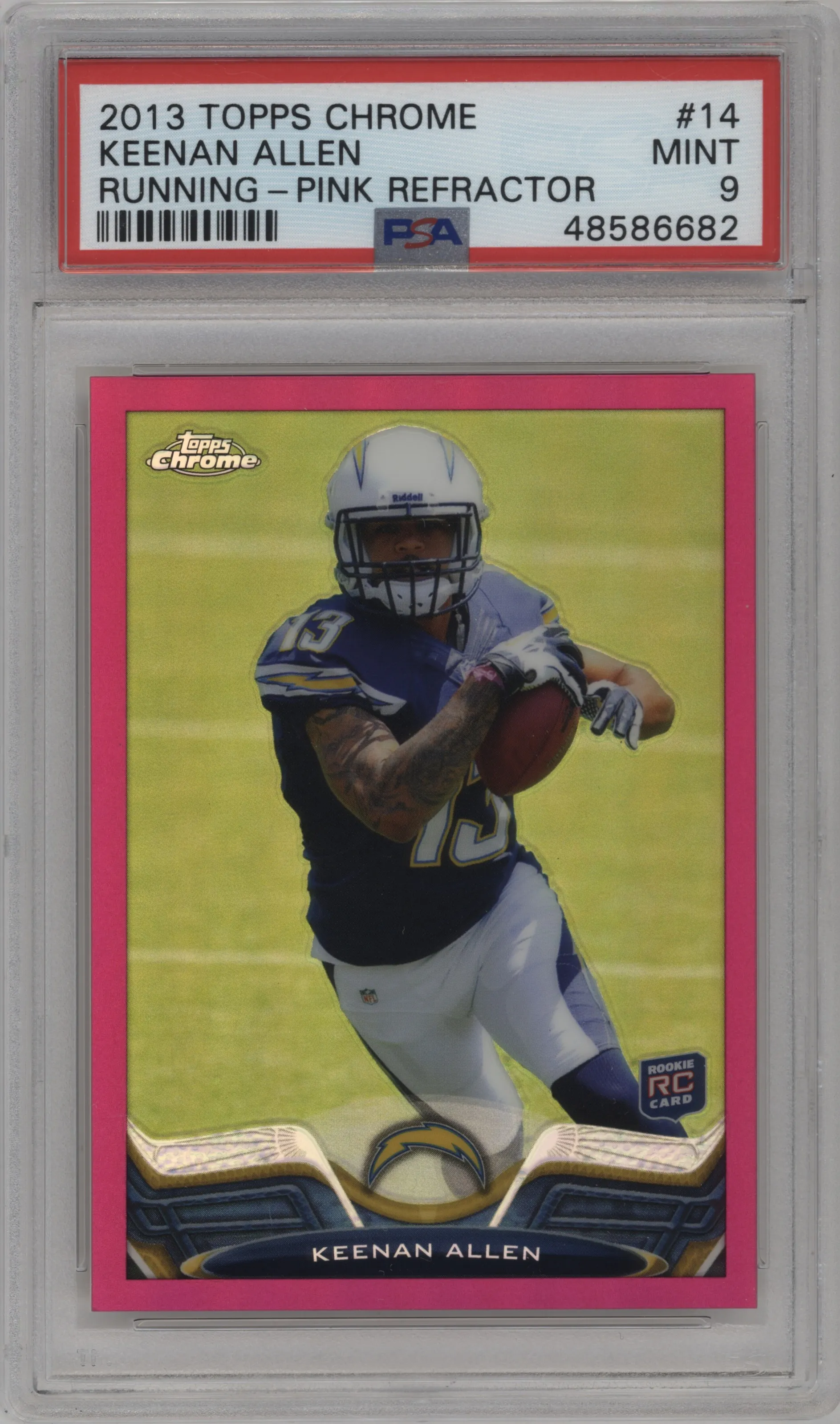 2013 Topps Chrome Keenan Allen Pink Refractor #14 PSA 9