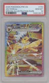 Jolteon ex from the 2025 Pokemon SV set graded by PSA and given an overall grade of 10.