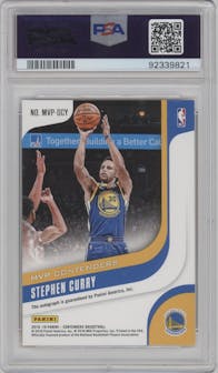Stephen Curry from the 2018-19 Panini Contenders set graded by PSA and given an overall grade of 9.