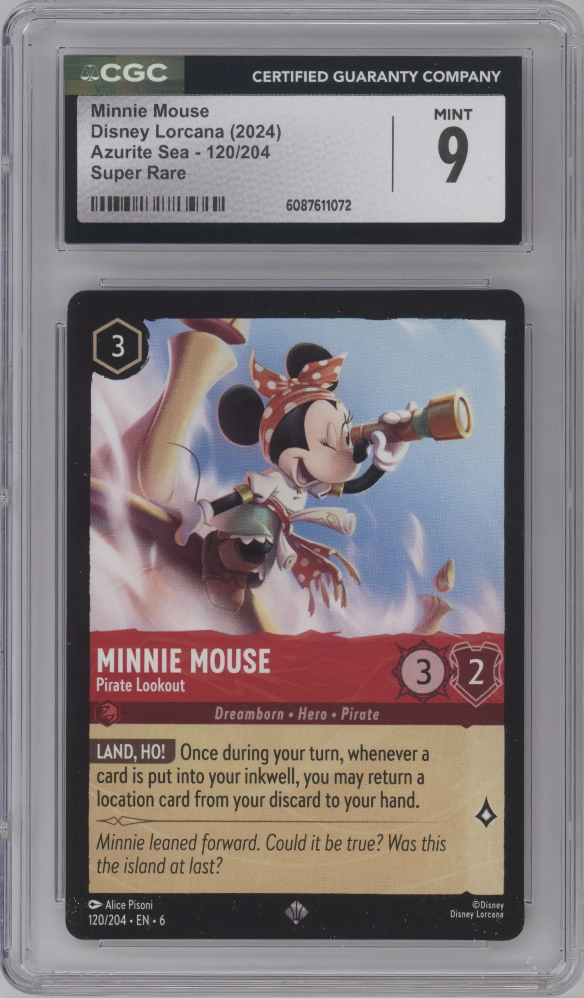 2024 Disney Lorcana Azurite Sea Minnie Mouse CGC 9