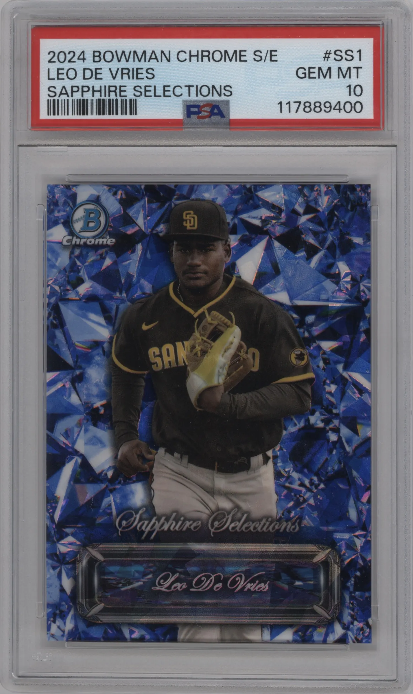 2024 Bowman Chrome Sapphire Sapphire Selections Leo De Vries PSA 10