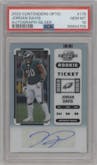 Jordan Davis  from the 2022 Panini Contenders Optic set featuring a Silver parallel graded by PSA and given an overall grade of 10.