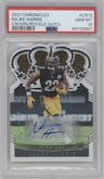Najee Harris from the 2021 Panini Chronicles set graded by PSA and given an overall grade of 10.