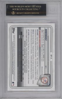 Jasson Dominguez from the 2020 Bowman set graded by Beckett and given an overall grade of 10.