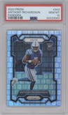 Anthony Richardson from the 2023 Panini Prizm set featuring a Pandora parallel graded by PSA and given an overall grade of 10.
