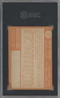 Pete Rose from the 1964 Topps set graded by SGC and given an overall grade of 1.5.