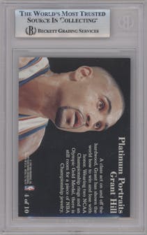 Grant Hill  from the 1996-97 Fleer Metal  set graded by Beckett and given an overall grade of 8.5.