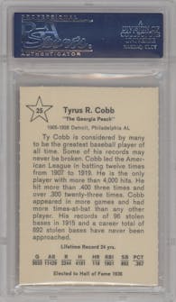 Ty Cobb from the 1961 Golden Press set graded by PSA and given an overall grade of 9.