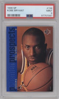 Kobe Bryant from the 1996-97 Upper Deck SP set graded by PSA and given an overall grade of 9.