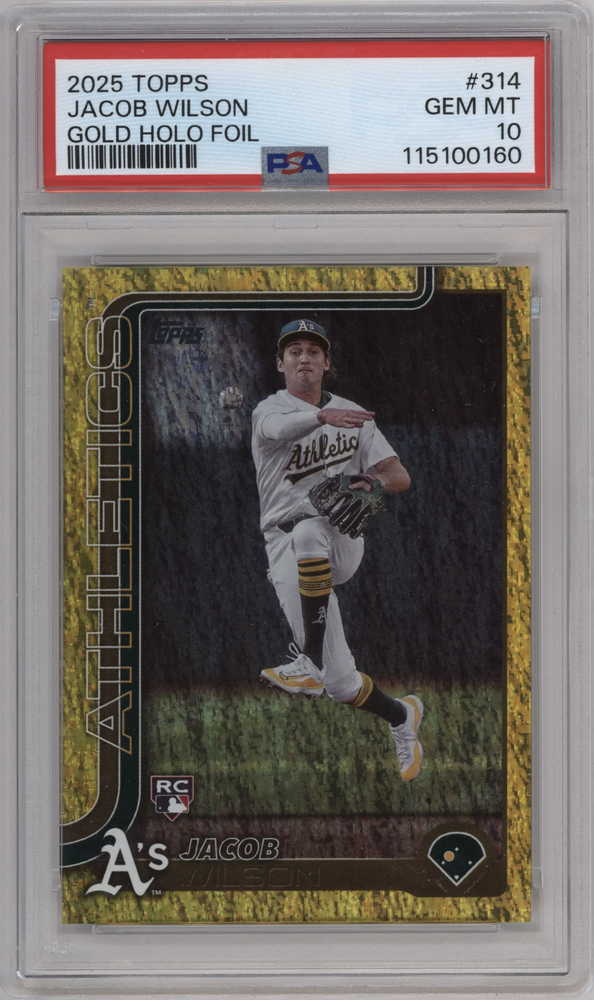 2025 Topps Jacob Wilson Gold Holo Foil PSA 10