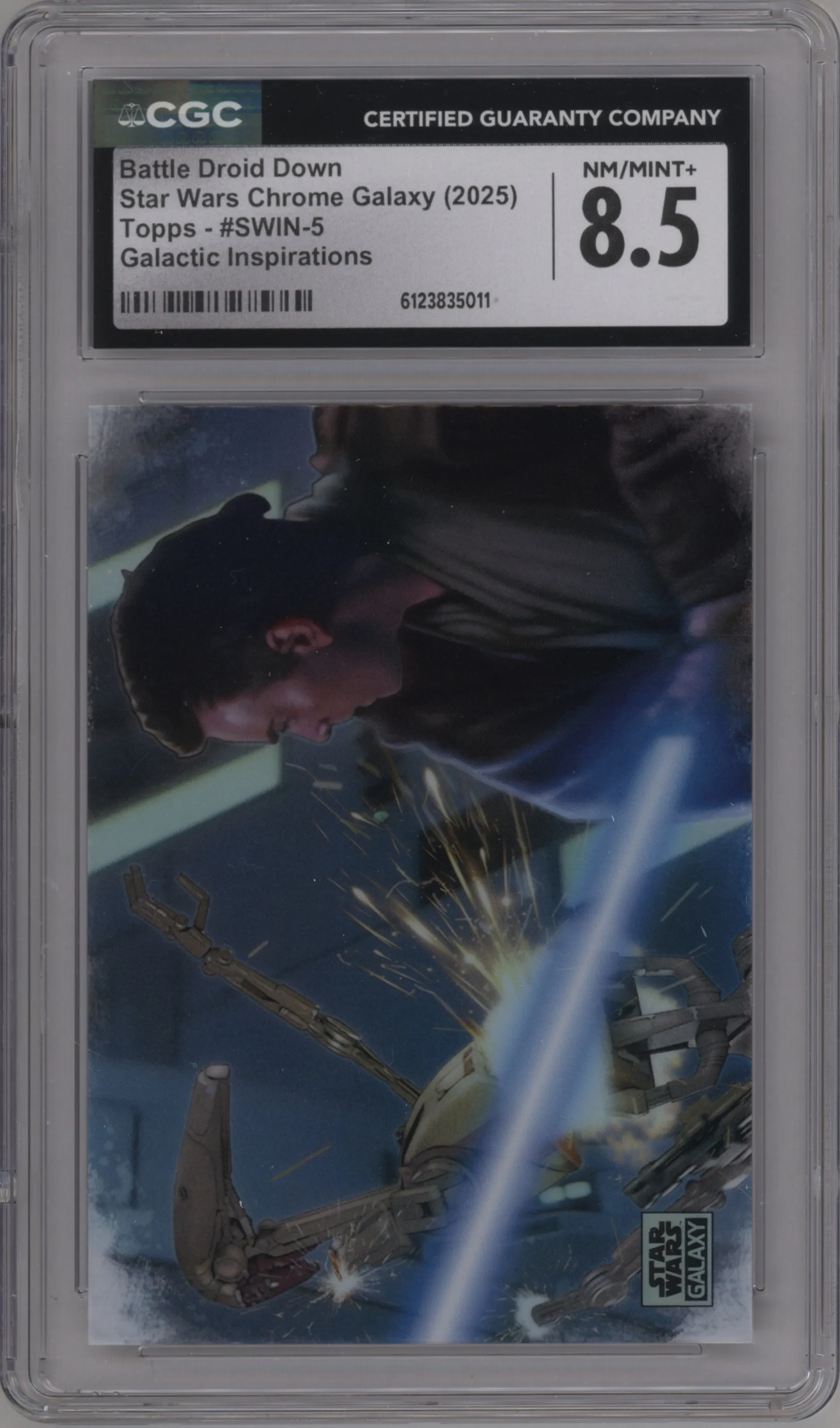 2025 Topps Chrome Star Wars Galaxy Galactic Inspirations Battle Droid Down #SWIN-5 CGC 8.5