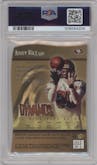 Jerry Rice from the 1997 Topps Finest set featuring a Embossed parallel graded by PSA and given an overall grade of 8.