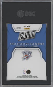 Shai Gilgeous-Alexander from the 2024 Panini The National VIP set graded by SGC and given an overall grade of 8.5.
