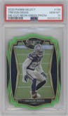 Trevon Diggs from the 2020 Panini Select set featuring a Die-Cut Neon Green parallel graded by PSA and given an overall grade of 10.