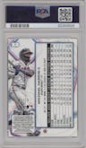  Michael Harris II from the 2023 Topps Cosmic Chrome set featuring a Gold Interstellar Refractor parallel graded by PSA and given an overall grade of 10.