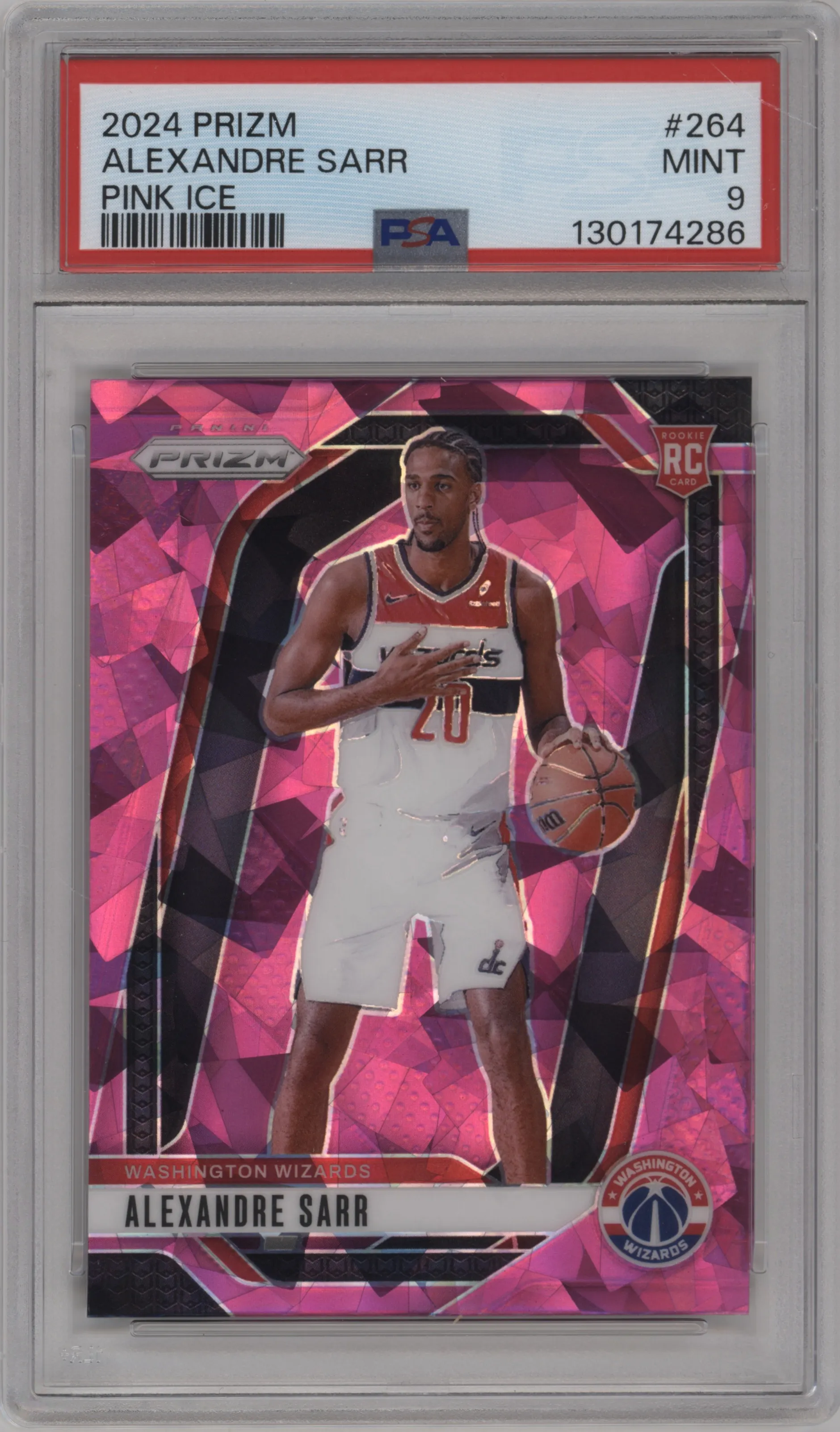2024 Panini Prizm Alexandre Sarr Pink Ice #264 PSA 9