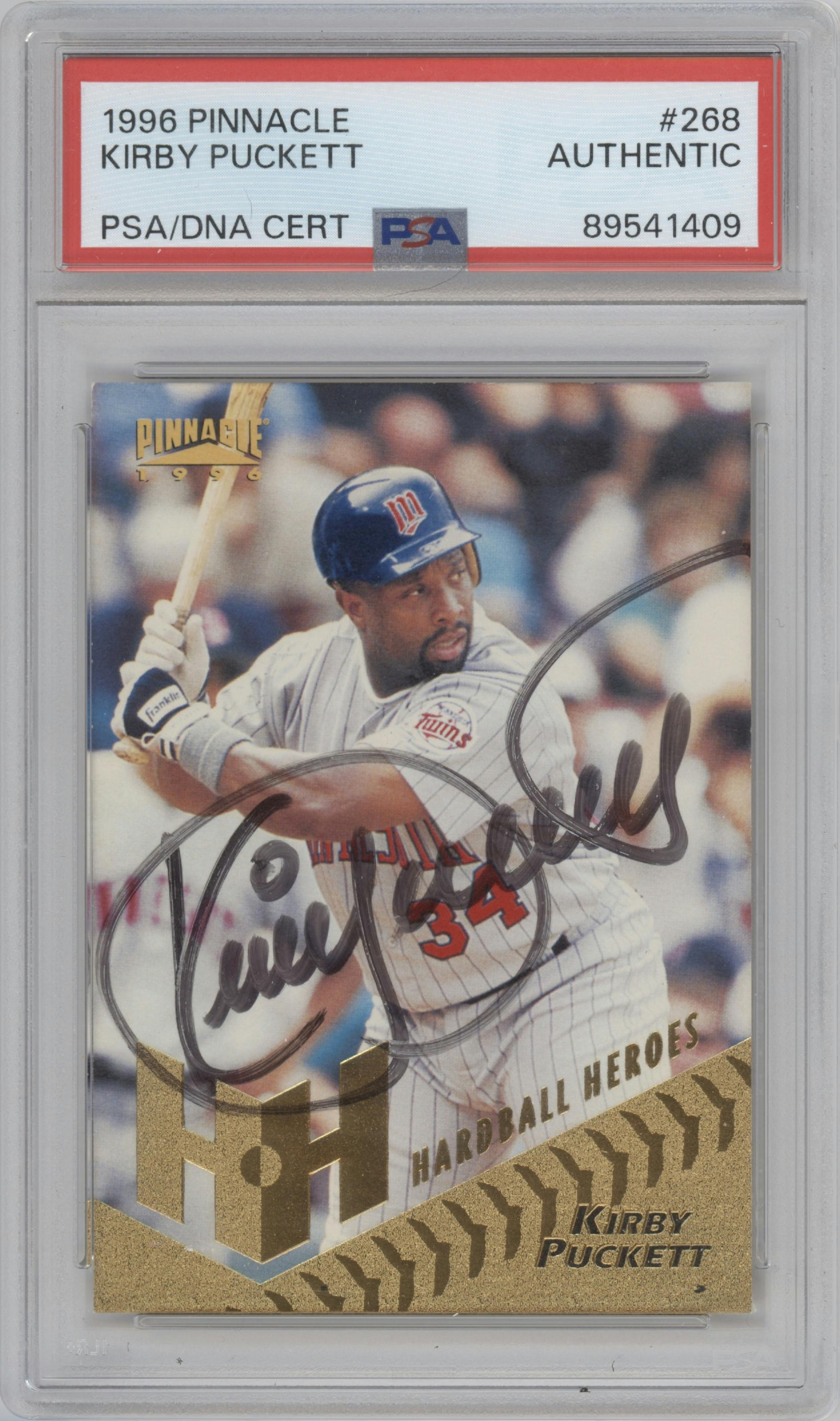 Kirby Puckett from the 1996 Pinnacle set graded by PSA.