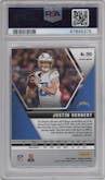 Justin Herbert from the 2020 Panini Mosaic set featuring a Pink Camo parallel graded by PSA and given an overall grade of 10.