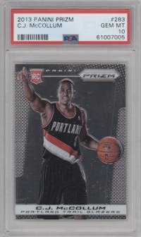 C.J. McCollum from the 2013-14 Panini Prizm set graded by PSA and given an overall grade of 10.