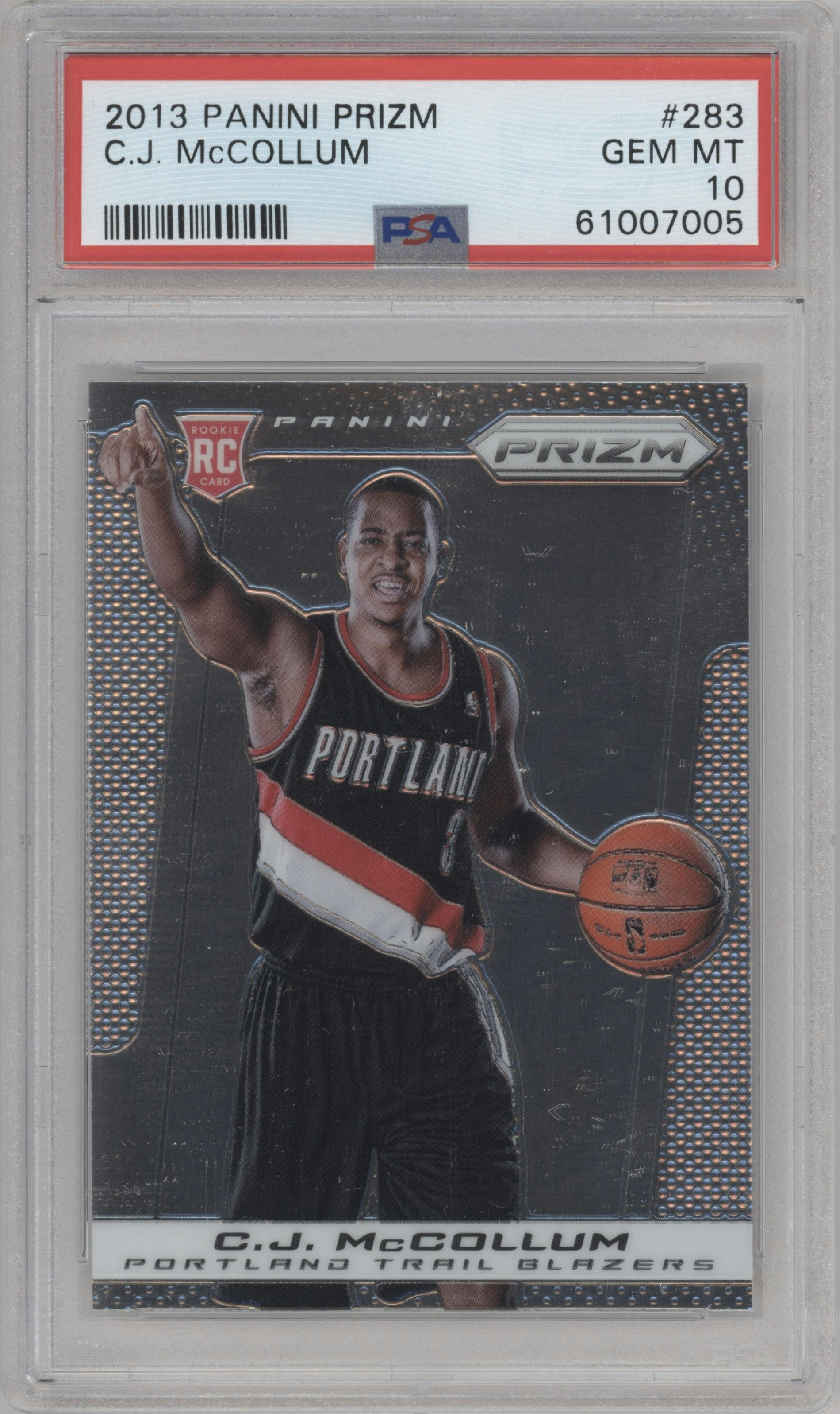 C.J. McCollum from the 2013-14 Panini Prizm set graded by PSA and given an overall grade of 10.
