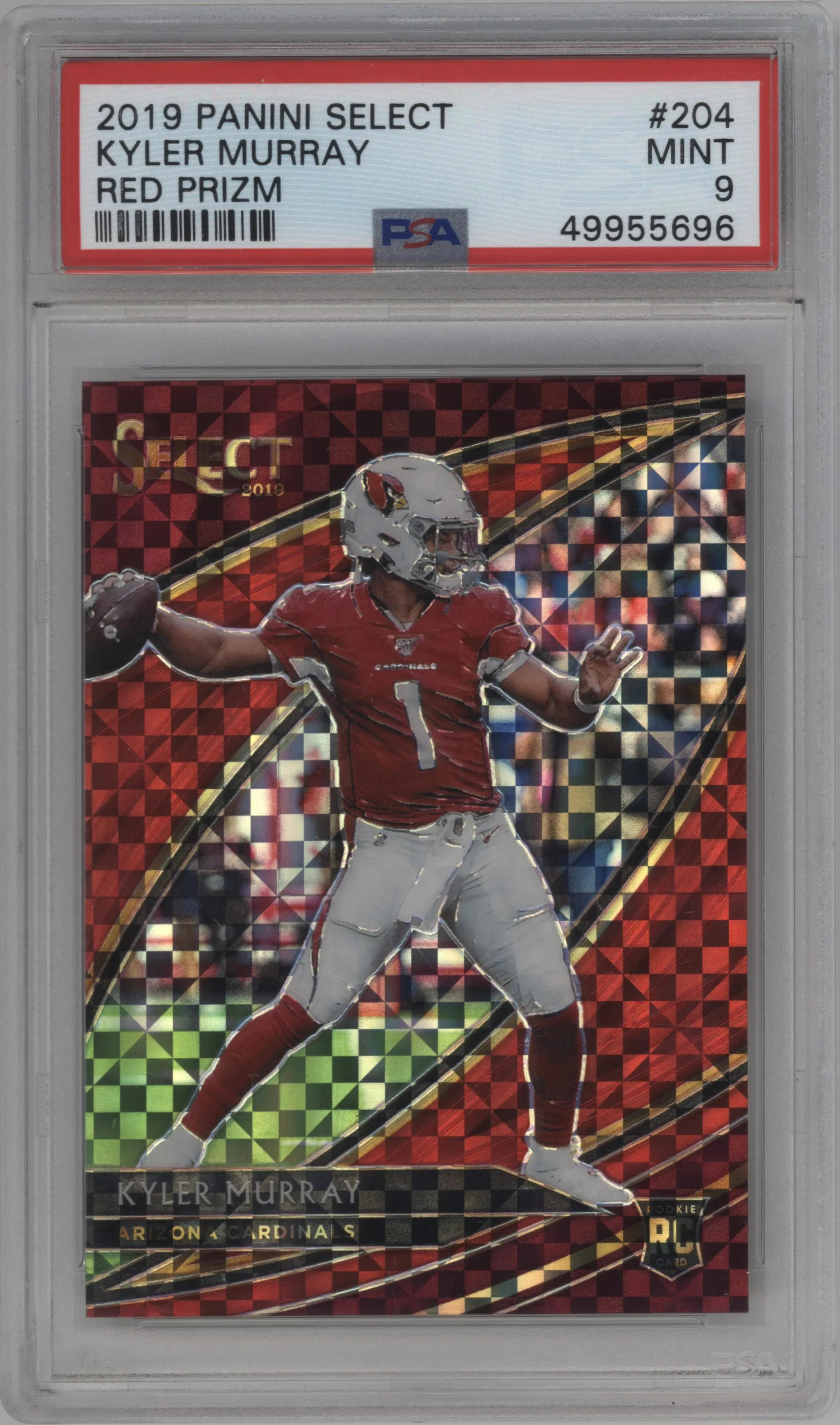 2019 Panini Select Field Lvl. Kyler Murray Red Prizm PSA 9