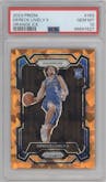 Dereck Lively II from the 2023-24 Panini Prizm set featuring a Orange Ice parallel graded by PSA and given an overall grade of 10.