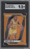 Bronny James Jr. from the 2024-25 Panini Prizm set featuring a Orange Wave parallel graded by SGC and given an overall grade of 9.5.