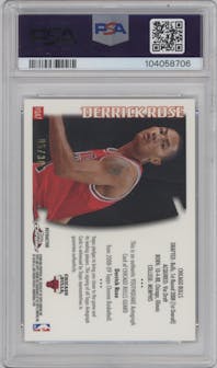 Derrick Rose from the 2008-09 Topps Chrome  set featuring a Refractors parallel graded by PSA and given an overall grade of 9.