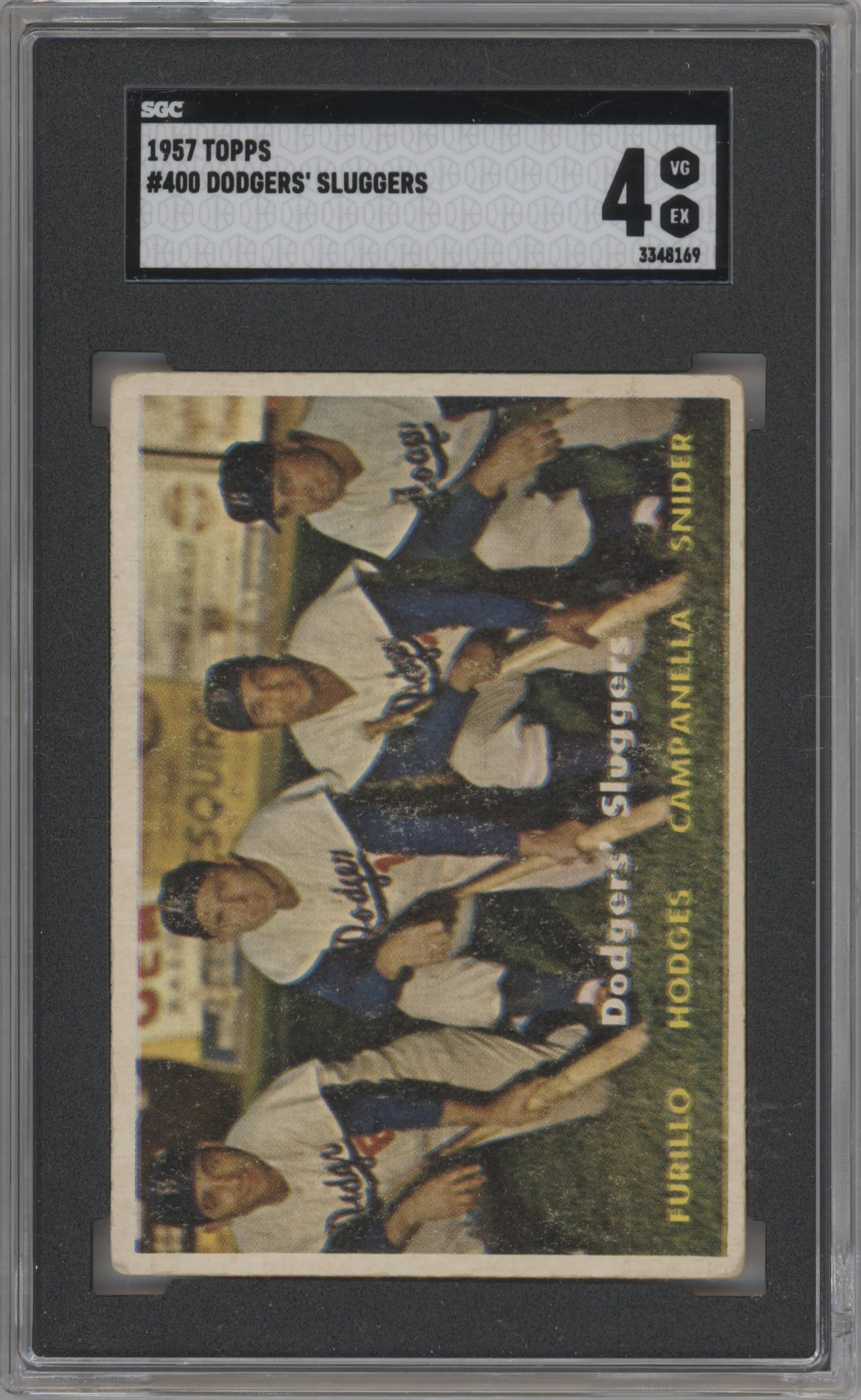 1957 Topps Carl Furillo/Gil Hodges/Roy Campanella/Duke Snider #400 SGC 4