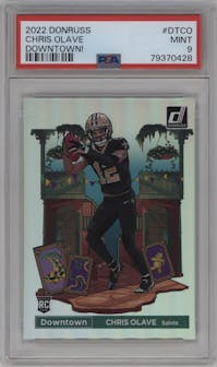 Chris Olave from the 2022 Panini Donruss set graded by PSA and given an overall grade of 9.
