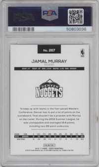 Jamal Murray from the 2016-17 Panini NBA Hoops set graded by PSA and given an overall grade of 9.