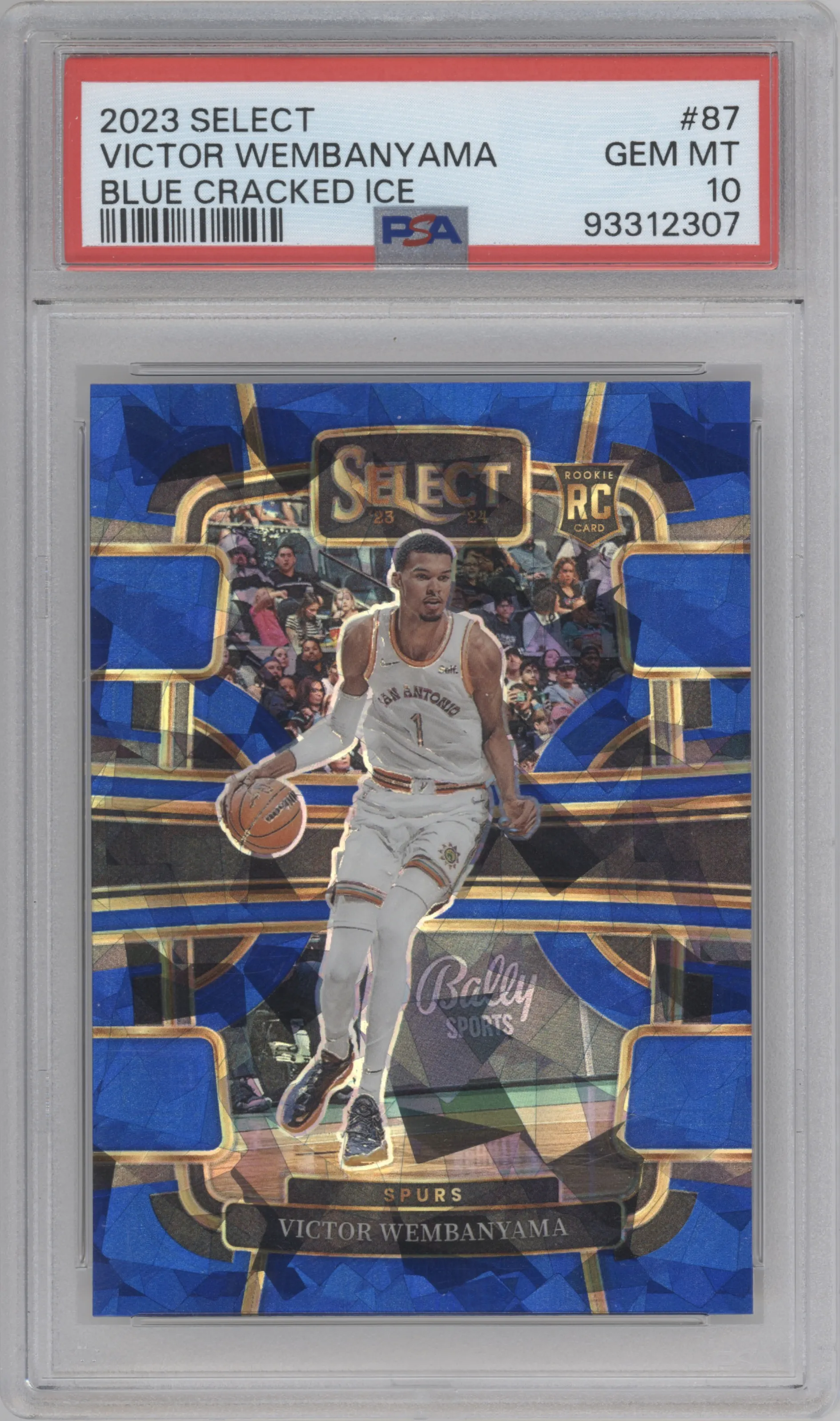 2023 Panini Select Victor Wembanyama Blue Cracked Ice #87 PSA 10