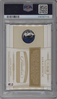 Luka Doncic from the 2018-19 Panini Flawless set graded by PSA and given an overall grade of 10.
