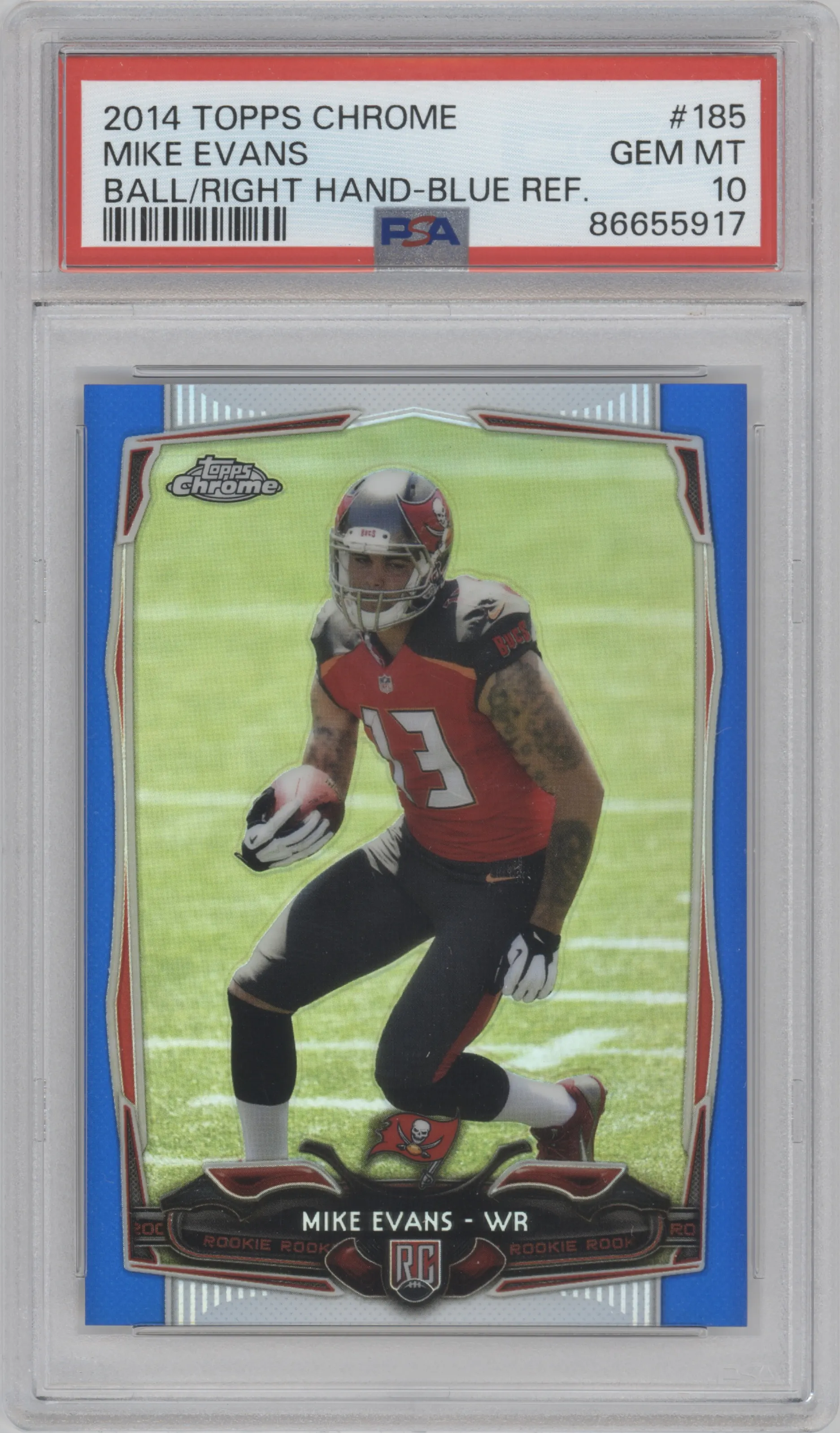 2014 Topps Chrome Mike Evans Blue Refractor PSA 10