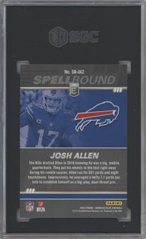 Josh Allen from the 2022 Panini Donruss Elite set graded by SGC and given an overall grade of 10.