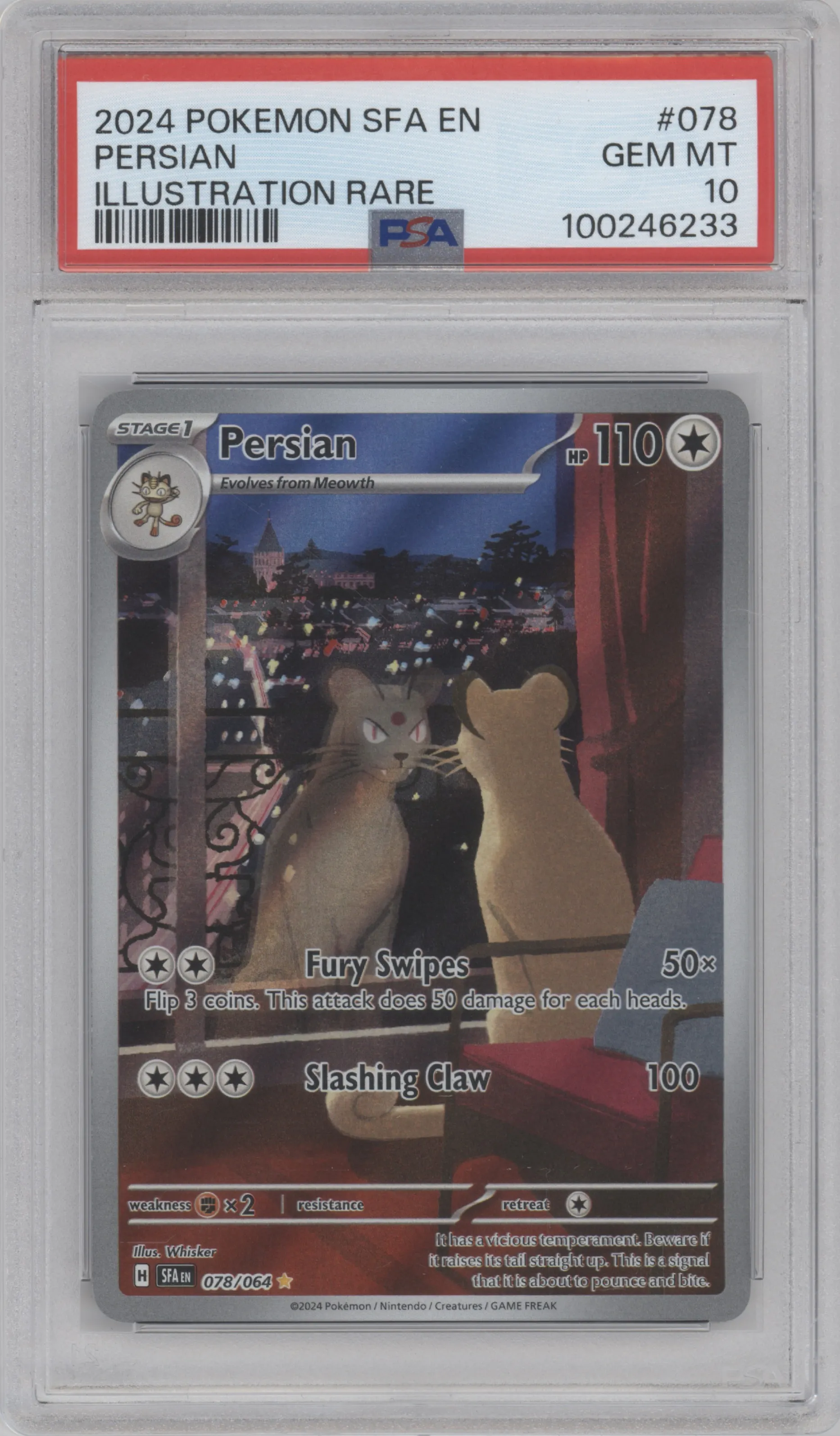 2024 Pokemon SV Shrouded Fable Persian PSA 10